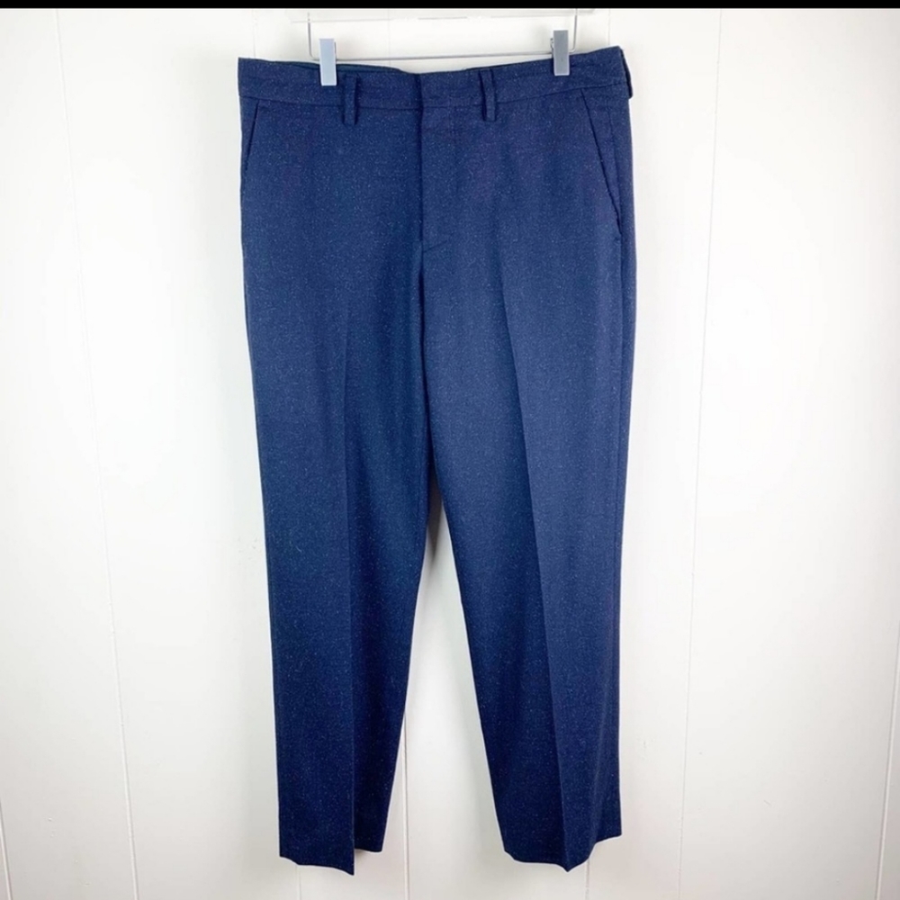 Bonobos Blue Straight Leg Wool Trousers 33